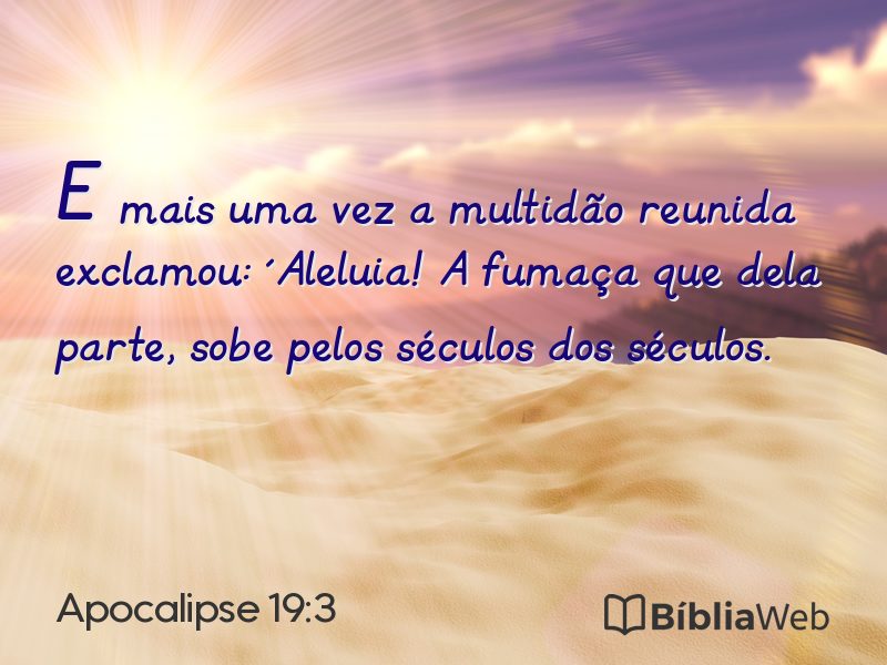 Apocalipse 19:3 em imagem para compartilhar