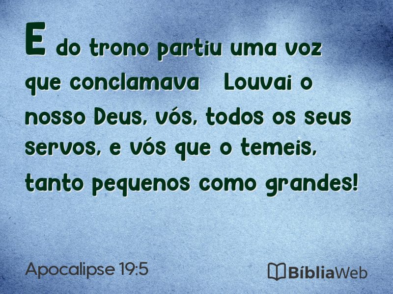 Apocalipse 19:5 em imagem para compartilhar