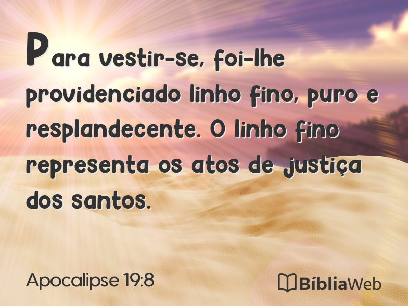 Apocalipse 19:8 em imagem para compartilhar