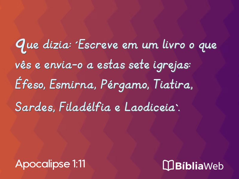 Apocalipse 1:11 em imagem para compartilhar