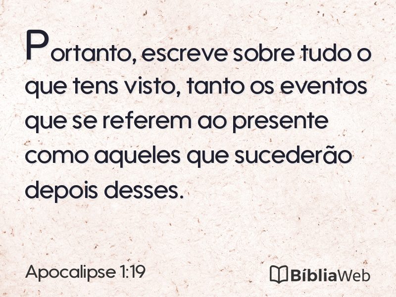 Apocalipse 1:19 em imagem para compartilhar