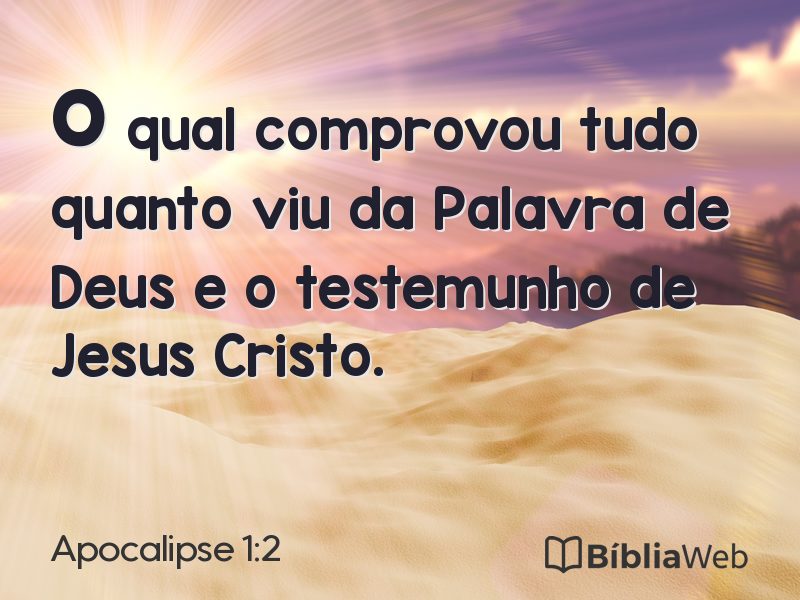 Apocalipse 1:2 em imagem para compartilhar