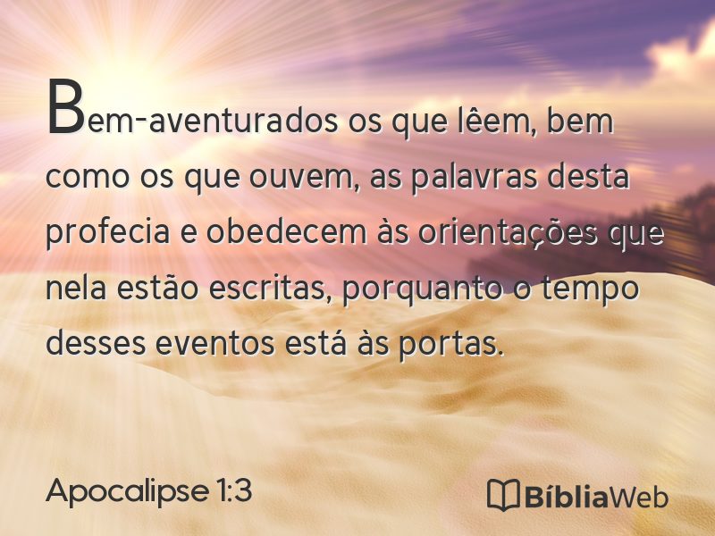 Apocalipse 1:3 em imagem para compartilhar