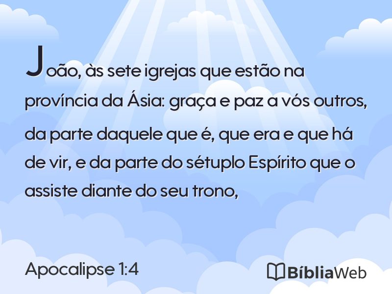 Apocalipse 1:4 em imagem para compartilhar