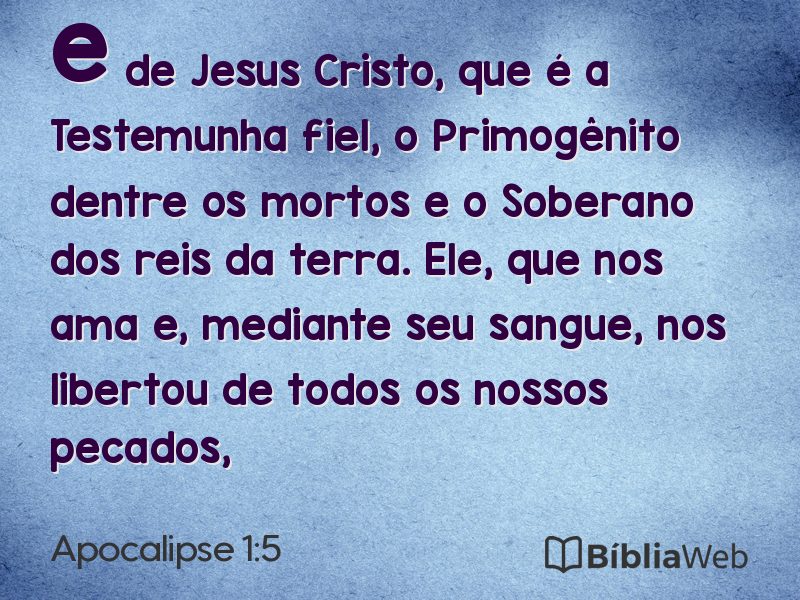 Apocalipse 1:5 em imagem para compartilhar