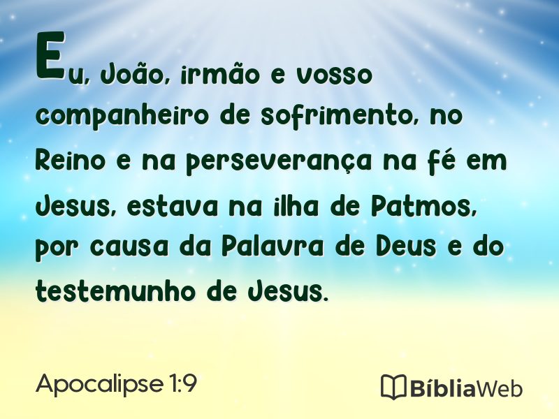 Apocalipse 1:9 em imagem para compartilhar