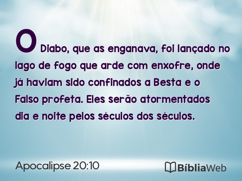 Apocalipse 20:10 em imagem para compartilhar