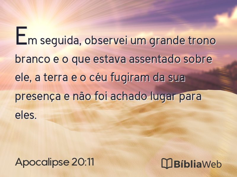 Apocalipse 20:11 em imagem para compartilhar
