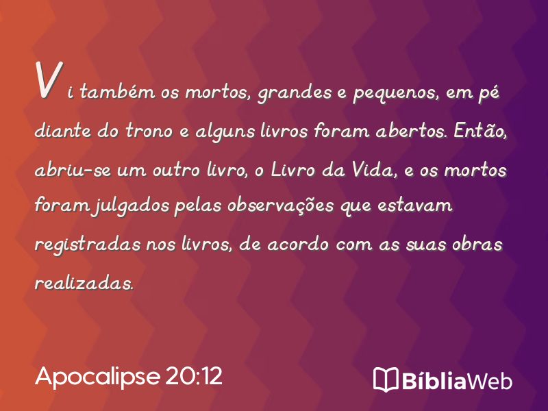 Apocalipse 20:12 em imagem para compartilhar