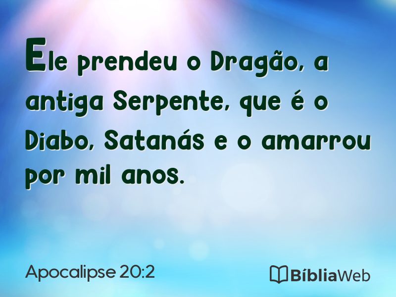 Apocalipse 20:2 em imagem para compartilhar