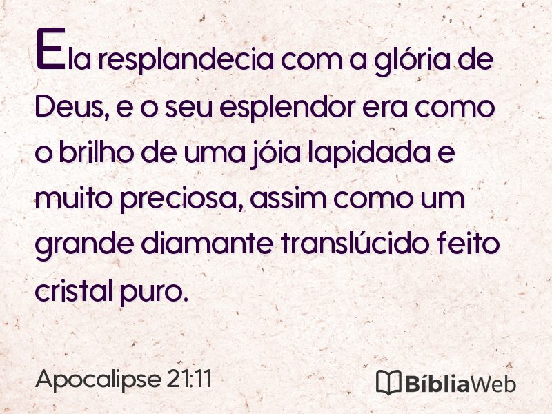 Apocalipse 21:11 em imagem para compartilhar