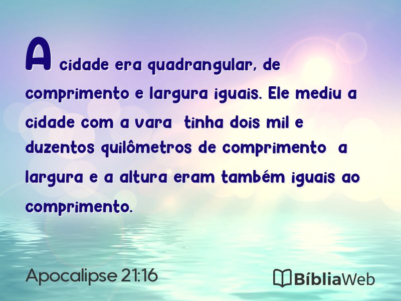 Apocalipse 21:16 em imagem para compartilhar