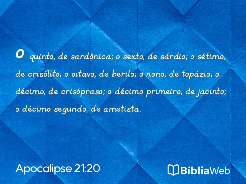 Apocalipse 21:20 em imagem para compartilhar