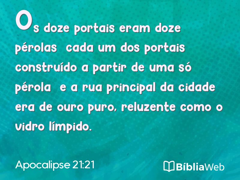 Apocalipse 21:21 em imagem para compartilhar