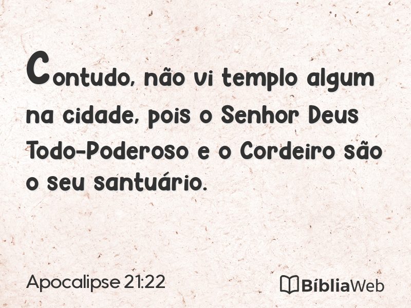 Apocalipse 21:22 em imagem para compartilhar