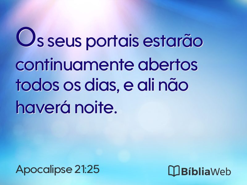 Apocalipse 21:25 em imagem para compartilhar