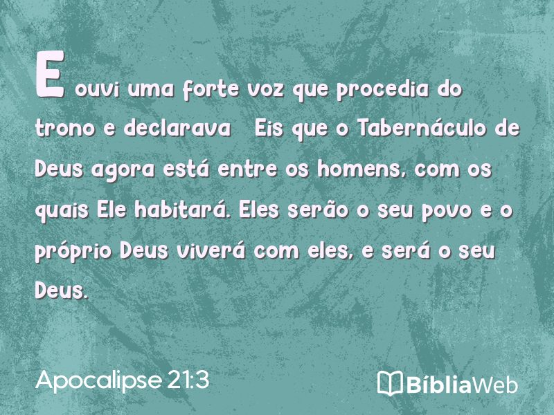 Apocalipse 21:3 em imagem para compartilhar