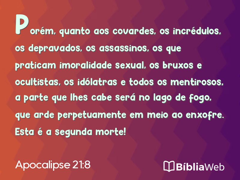 Apocalipse 21:8 em imagem para compartilhar