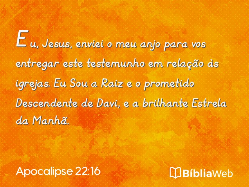 Apocalipse 22:16 em imagem para compartilhar