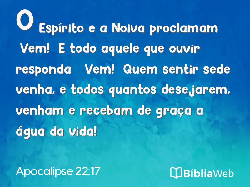 Apocalipse 22:17 em imagem para compartilhar