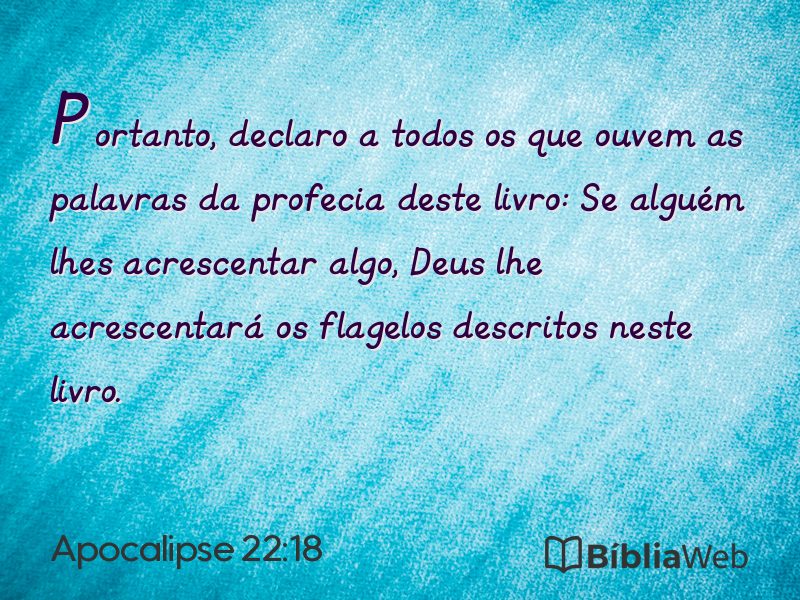 Apocalipse 22:18 em imagem para compartilhar