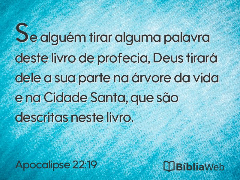Apocalipse 22:19 em imagem para compartilhar