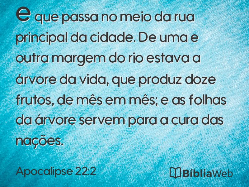 Apocalipse 22:2 em imagem para compartilhar