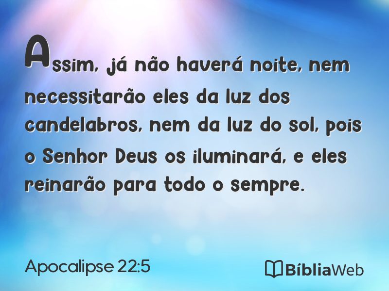 Apocalipse 22:5 em imagem para compartilhar