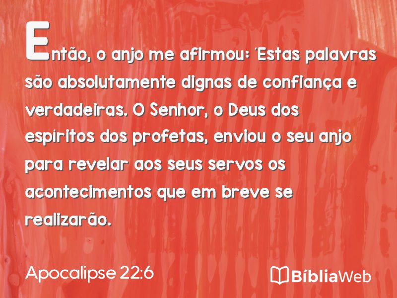 Apocalipse 22:6 em imagem para compartilhar