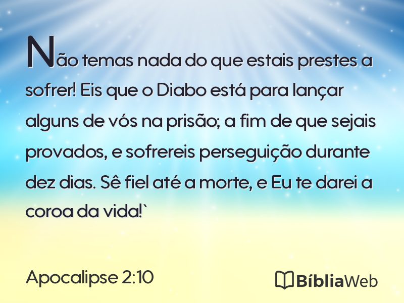 Apocalipse 2:10 em imagem para compartilhar