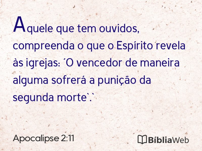 Apocalipse 2:11 em imagem para compartilhar
