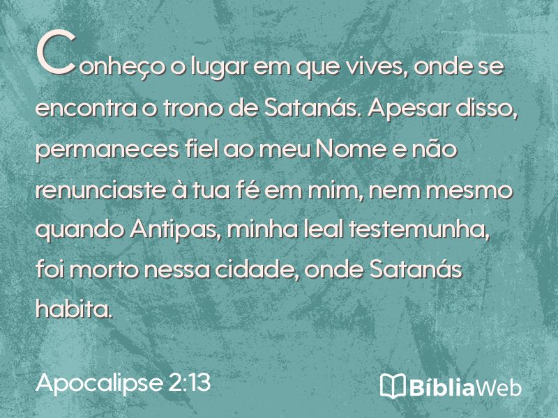 Apocalipse 2:13 em imagem para compartilhar