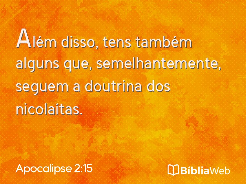 Apocalipse 2:15 em imagem para compartilhar