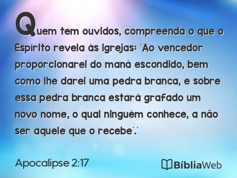 Apocalipse 2:17 em imagem para compartilhar