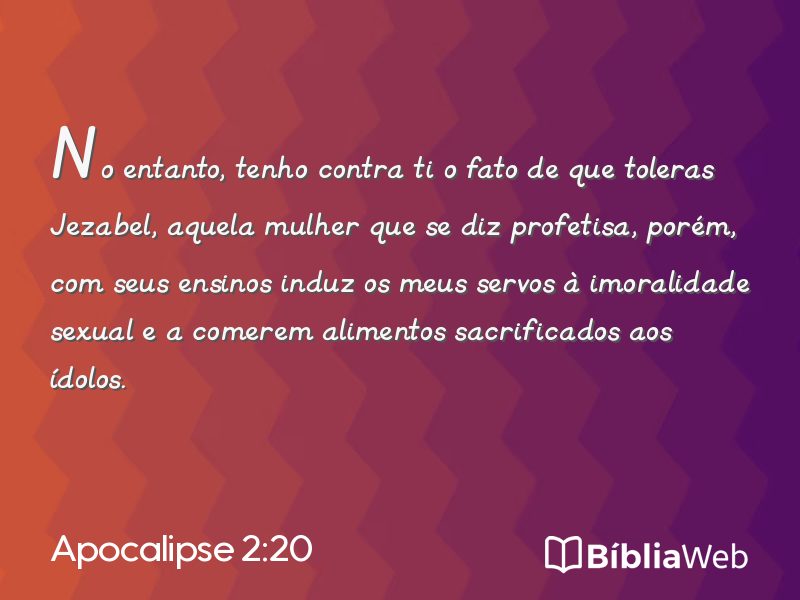 Apocalipse 2:20 em imagem para compartilhar