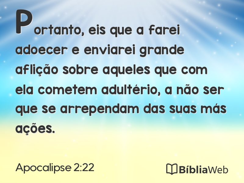 Apocalipse 2:22 em imagem para compartilhar