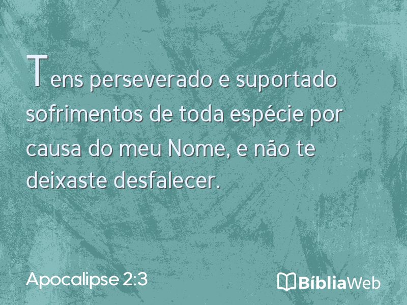 Apocalipse 2:3 em imagem para compartilhar