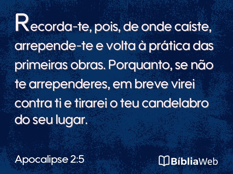 Apocalipse 2:5 em imagem para compartilhar