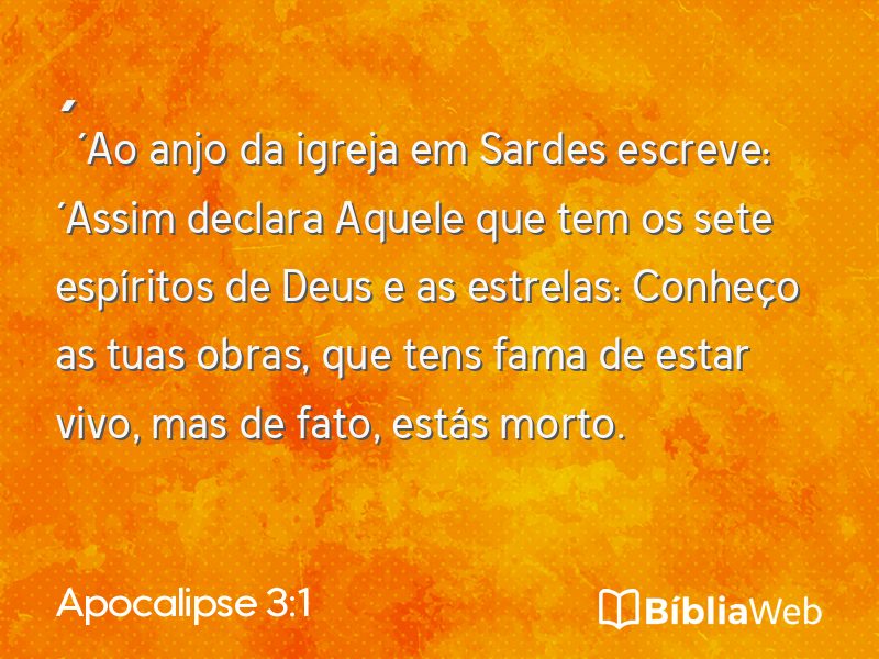 Apocalipse 3:1 em imagem para compartilhar