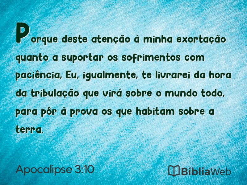 Apocalipse 3:10 em imagem para compartilhar