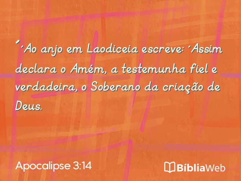 Apocalipse 3:14 em imagem para compartilhar