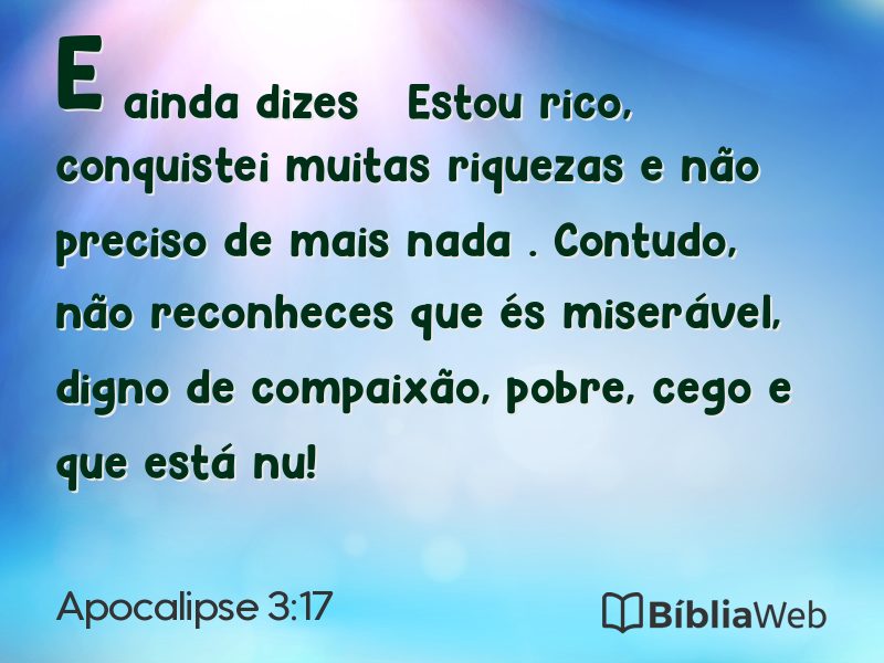Apocalipse 3:17 em imagem para compartilhar