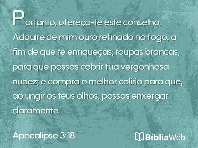 Apocalipse 3:18 em imagem para compartilhar