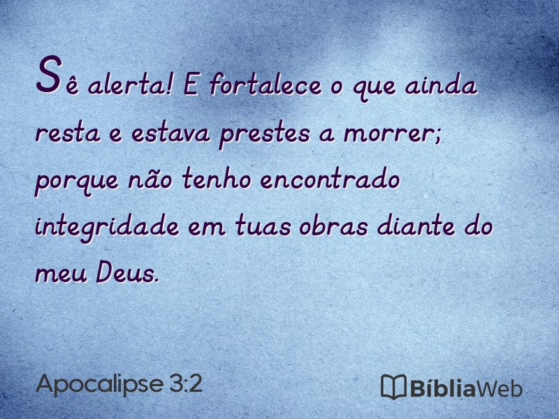 Apocalipse 3:2 em imagem para compartilhar