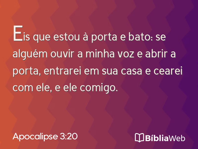 Apocalipse 3:20 em imagem para compartilhar