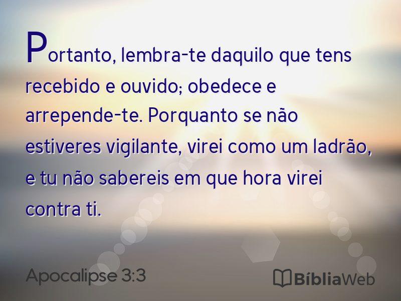 Apocalipse 3:3 em imagem para compartilhar