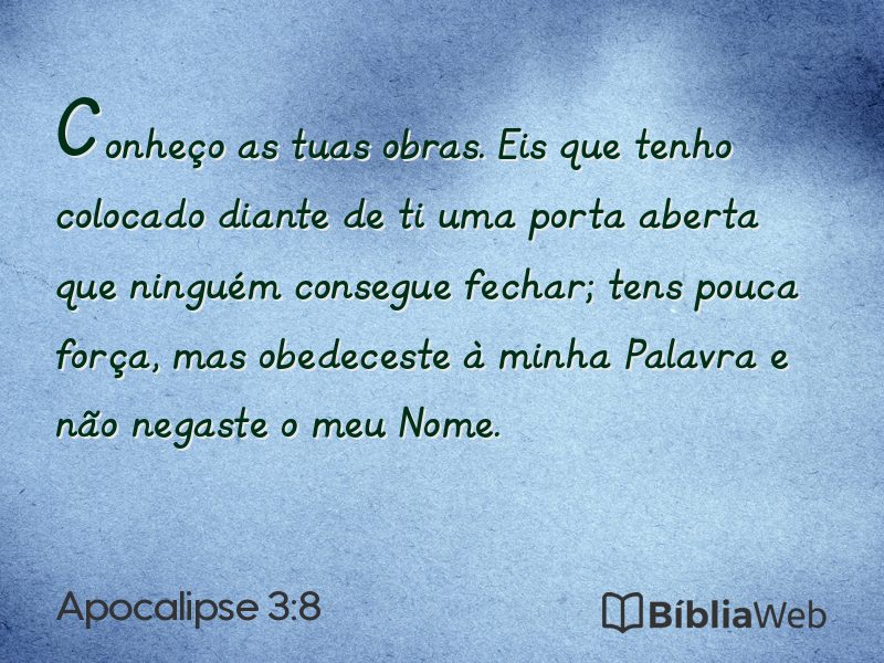 Apocalipse 3:8 em imagem para compartilhar