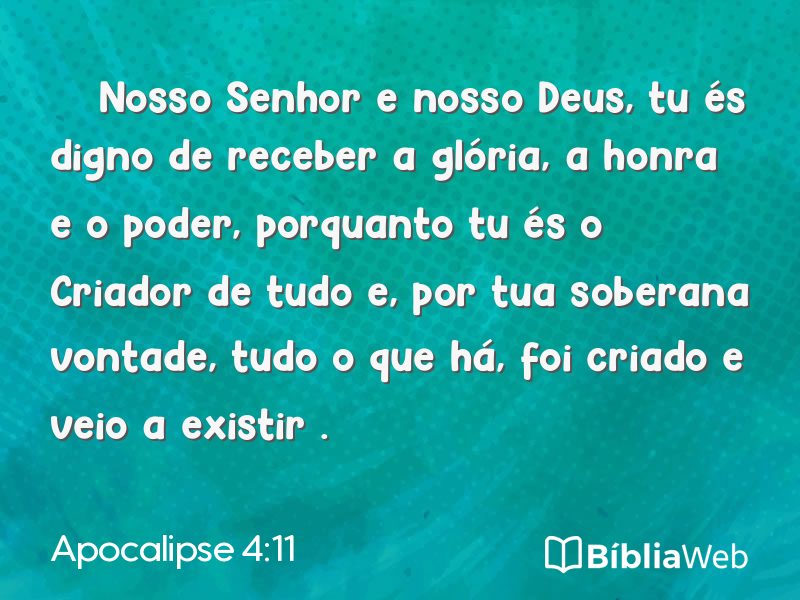 Apocalipse 4:11 em imagem para compartilhar