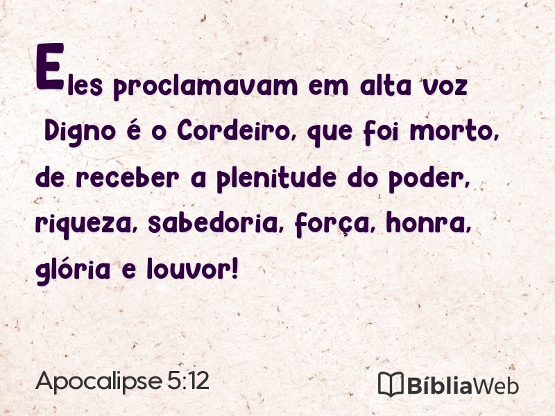 Apocalipse 5:12 em imagem para compartilhar