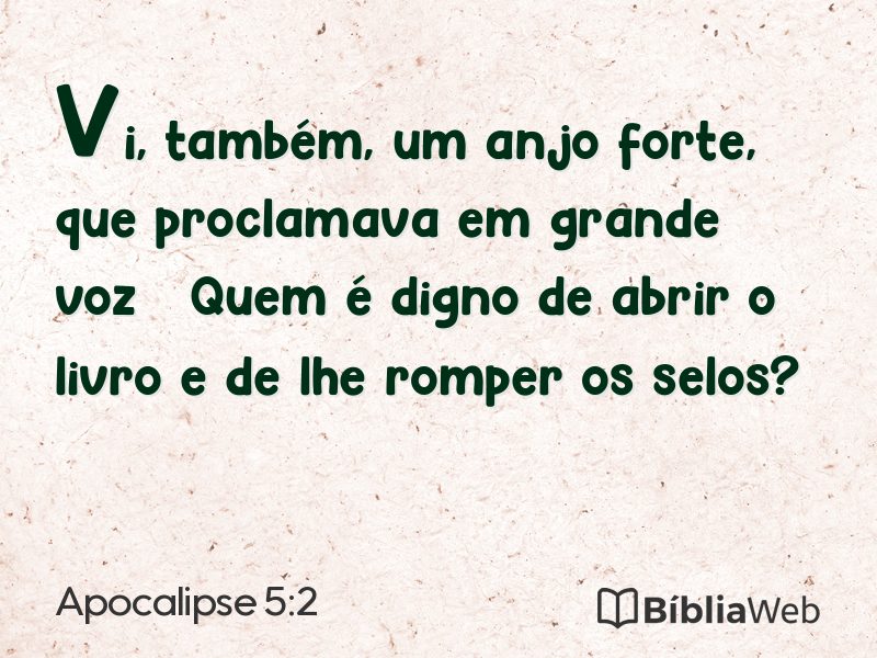 Apocalipse 5:2 em imagem para compartilhar